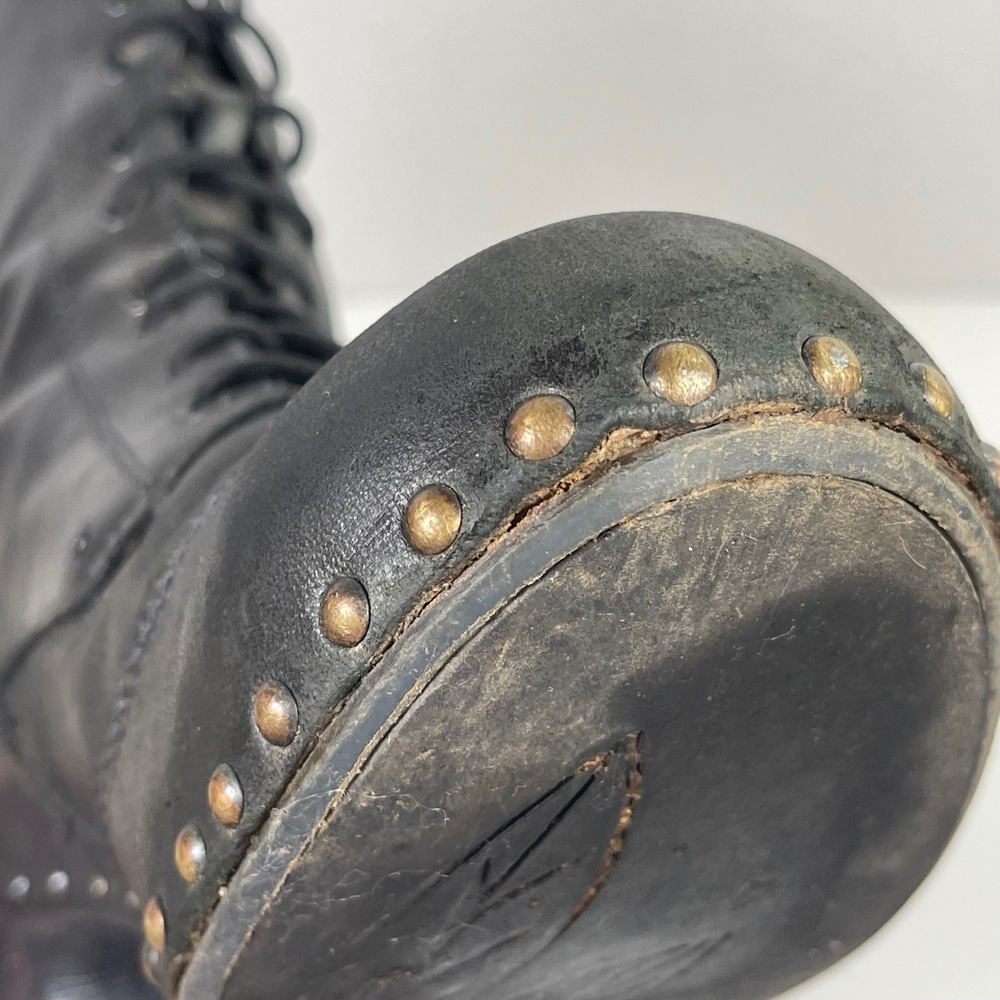 Dansko Nat Boots Women Size 40 Gray Studded Leather Lace Up Side Zip Clog Heel - Picture 9 of 10
